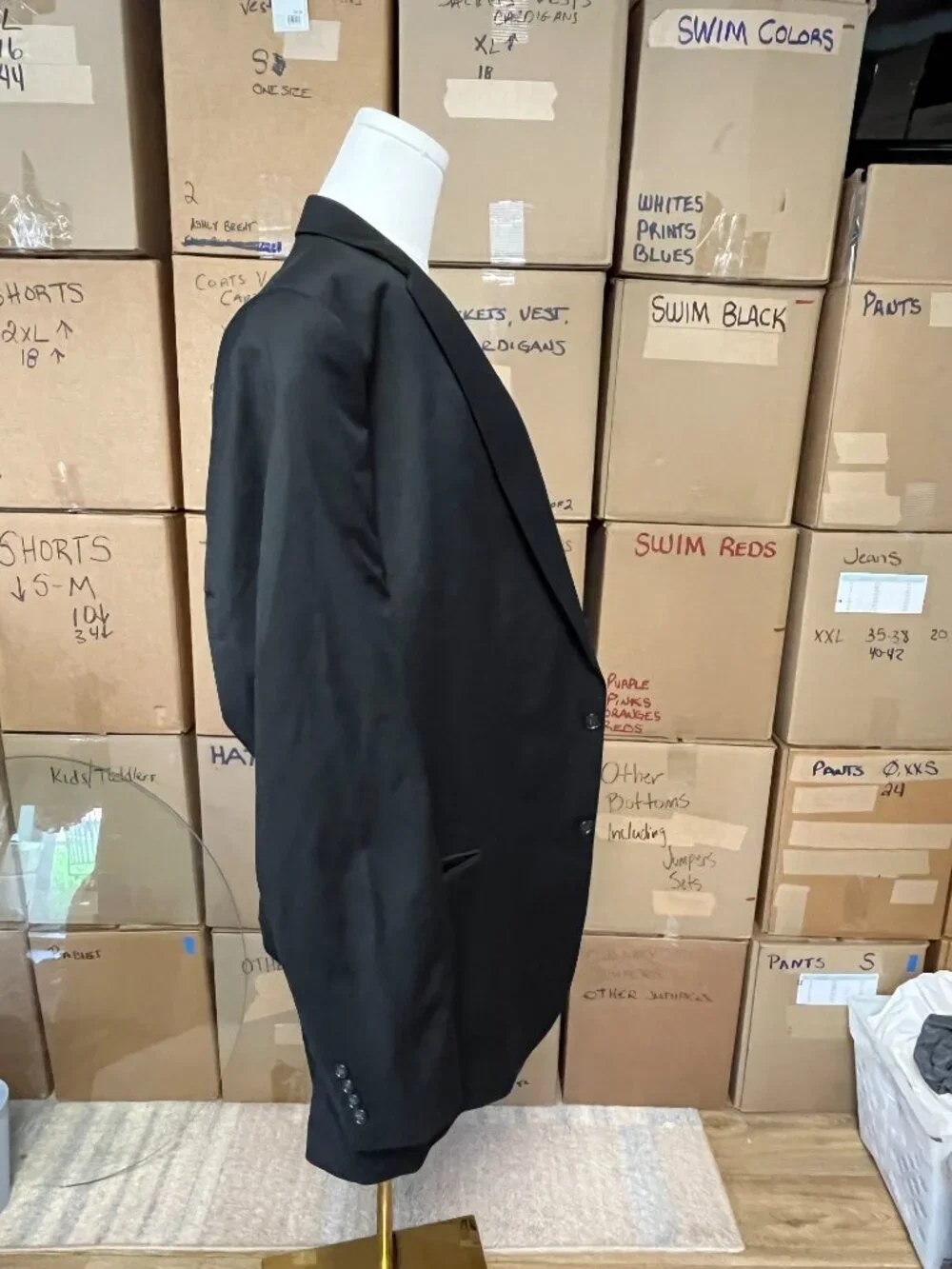 Stafford Classic Fit Coolmax Wool Blend Black Blazer Sport Coat 50 Long